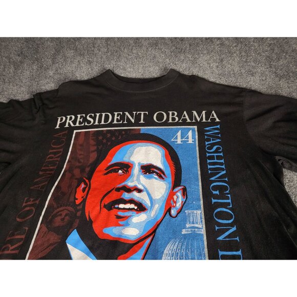 2008 Vintage Y2K Obama T Shirt Men Sz 3XL Black President Graphic Print Casual - Picture 2 of 9